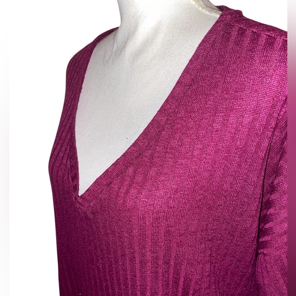 Faded Glory Knit Sweater for Women Lightweight Ribbed in BUR/Berry SZ 2X (18-20) - Picture 3 of 5